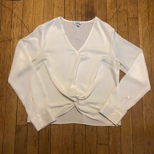 White Knotted Blouse from Express